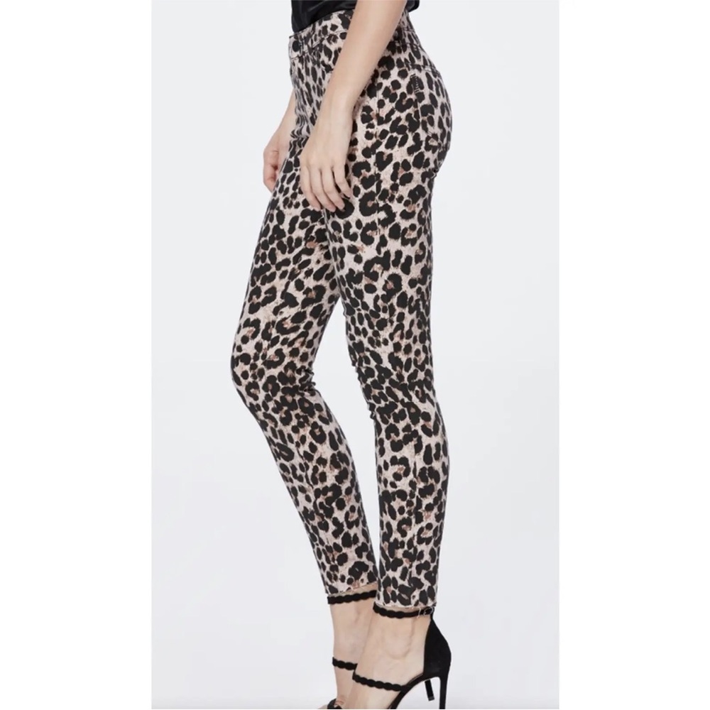 Paige Hoxton Leopard Print Straight Ankle Jeans size 32